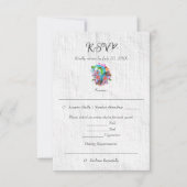 Rustikales Herz mexikanische Hochzeit RSVP Karte (Vorderseite)