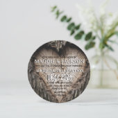 Rustikales Herz-Shaped Tree Wedding Einladung (Stehend Vorderseite)