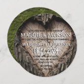 Rustikales Herz-Shaped Tree Wedding Einladung (Vorne/Hinten)