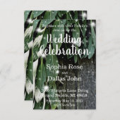 Rustikales Hinterhofholz und Salbei Hochzeit Einladung (Vorne/Hinten)