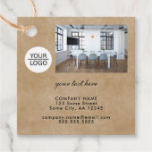 Rustikales Hinzufügen eines benutzerdefinierten Te Geschenkanhänger (Vorderseite)