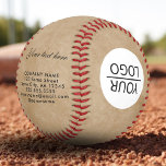 Rustikales Hinzufügen eines Logos mit benutzerdefi Baseball<br><div class="desc">Rustikales Hinzufügen Ihres Logos mit benutzerdefiniertem Text Werbebaseball. Rustikal-beige Hintergrund. Fügen Sie Ihr Logo in die Vorlage ein und passen Sie den Text,  den Firmennamen,  die Adresse und die Kontaktinformationen an. Werbeaktion oder Schenkung für Ihre Kunden und Geschäftspartner.</div>