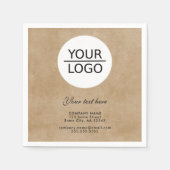 Rustikales Hinzufügen eines Logos mit benutzerdefi Serviette (Vorderseite)