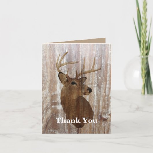 rustikales Hirsch die Jagd ist über Hochzeit danke (Vorderseite)