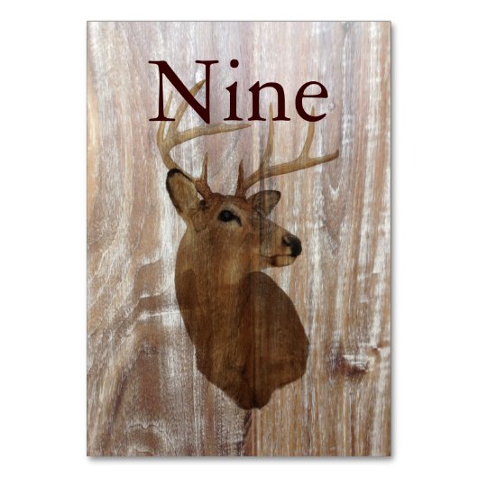 rustikales Hirsch die Jagd ist über Hochzeit Tischnummer (Vorderseite)