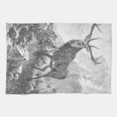 Rustikales Hirsch im Hochgebirge Geschirrtuch (Horizontal)