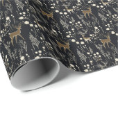 Rustikales Hirsch im Winter Geschenkpapier (Rolleneckpunkt)