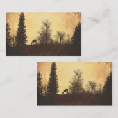 Rustikales Hirsch in Bäumen Visitenkarte (Vorne/Hinten)