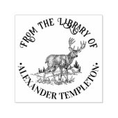 Rustikales Hirsch in der Wildnis - Buch Name Permastempel (Design)