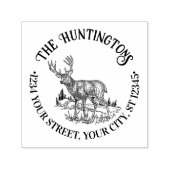 Rustikales Hirsch in wilder Runde Familienname Ret Permastempel (Design)