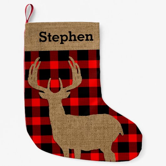 Rustikales Hirsch Kleiner Weihnachtsstrumpf (Vorderseite)