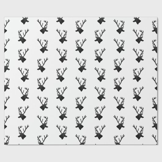 Rustikales Hirsch mit Antlern Silhouetten CUSTOM F Geschenkpapier (Flach)