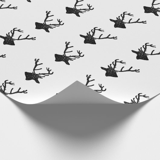 Rustikales Hirsch mit Antlern Silhouetten CUSTOM F Geschenkpapier (Ecke)