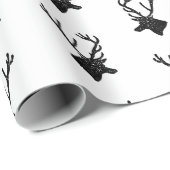 Rustikales Hirsch mit Antlern Silhouetten CUSTOM F Geschenkpapier (Rolleneckpunkt)