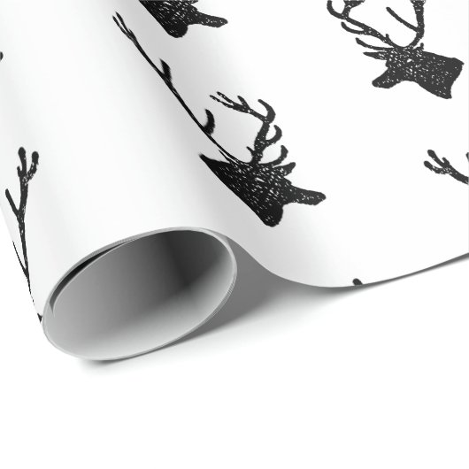Rustikales Hirsch mit Antlern Silhouetten CUSTOM F Geschenkpapier (Rolleneckpunkt)