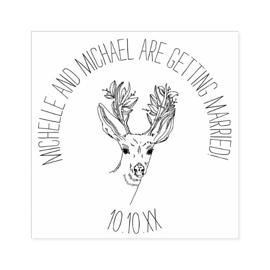 Rustikales Hirsch Save the Date Gummistempel (Prägung)