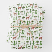 Rustikales Hirsch- und Baummuster Geschenkpapier Set (Beispiel)