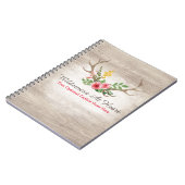 Rustikales Hirschantler Bohemisches Blumenwald Notizblock (Linke Seite)