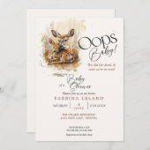 Rustikales Hirschbaby Einladung (Vorne/Hinten)