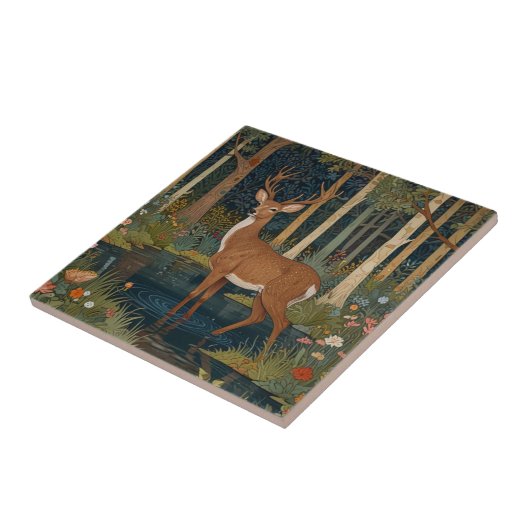 Rustikales Hirschbaumdesign Fliese (Seite)