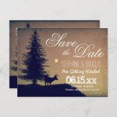Rustikales Hirschbaumland Save the Date Postkarten (Vorne/Hinten)