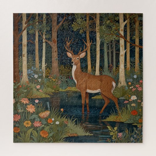 Rustikales Hirschgewächse Puzzle (Vertikal)
