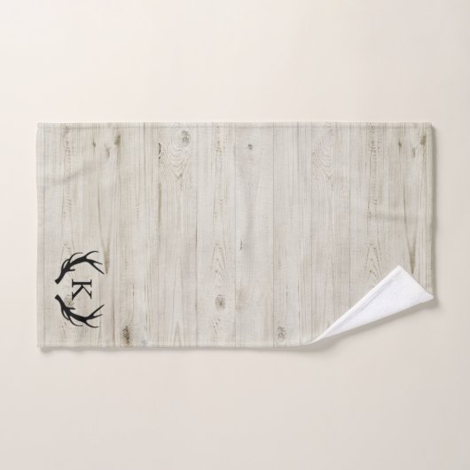 Rustikales Hirschgewächshaus Mit Monogramm Badhandtuch Set (Handtuch)
