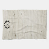 Rustikales Hirschgewächshaus Mit Monogramm Geschirrtuch (Horizontal)