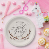 Rustikales Hirschgeweih-Abschluss-Party Pappteller (Party)