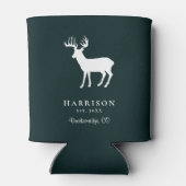 Rustikales Hirschgrün Personalisiert Dosenkühler (Rückseite)