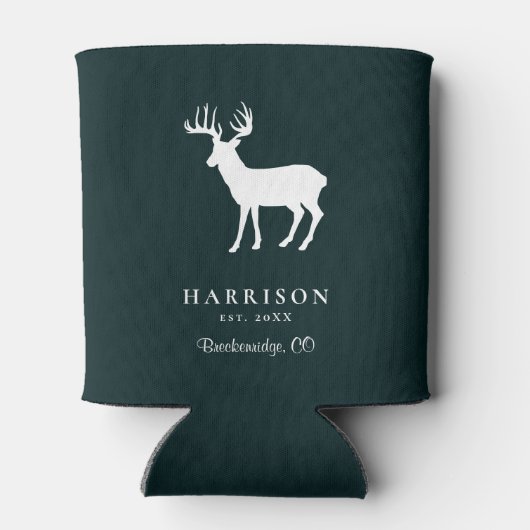 Rustikales Hirschgrün Personalisiert Dosenkühler (Rückseite)