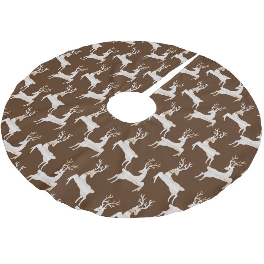 Rustikales Hirschhaut Polyester Weihnachtsbaumdecke (Schrägansicht)