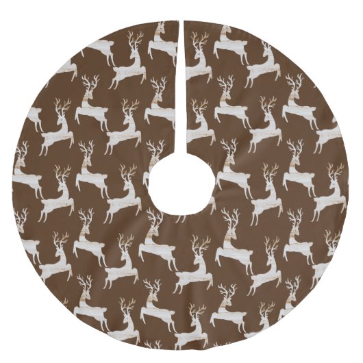 Rustikales Hirschhaut Polyester Weihnachtsbaumdecke (Vorderseite)