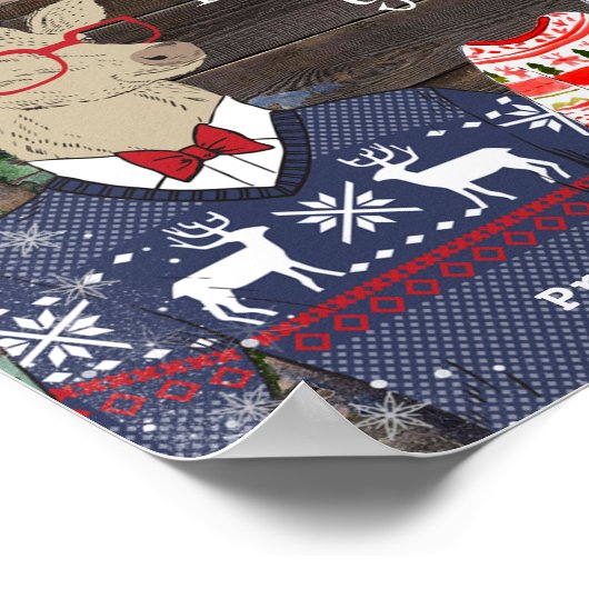 rustikales Hirschjumper-Tagesposter Poster (Ecke)