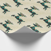 Rustikales Hirschmuster Aquamarin Geschenkpapier (Ecke)