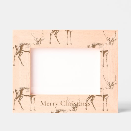 Rustikales Hirschtier Geätzte Rahmen (Vorderseite)