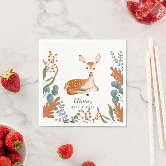 Rustikales Hirschwald Thema Fall Baby Dusche Serviette (Beispiel)