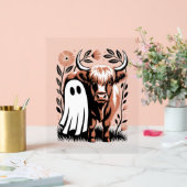 Rustikales Hochland-Kuh Ghost Halloween Acrylschild (Hochzeit)