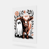 Rustikales Hochland-Kuh Ghost Halloween Acrylschild (Winkel)