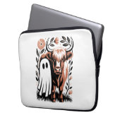 Rustikales Hochland-Kuh Ghost Halloween Laptopschutzhülle (Vorderseite Links)