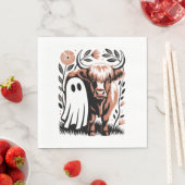 Rustikales Hochland-Kuh Ghost Halloween Serviette (Beispiel)