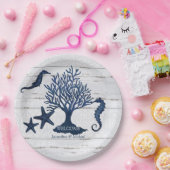 Rustikales Hochwasser-Seepferd Pappteller (Party)