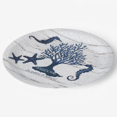 Rustikales Hochwasser-Seepferd Pappteller (Schrägansicht)