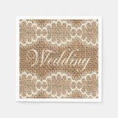 Rustikales Hochzeitburlap Lace Serviette (Vorderseite)