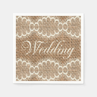 Rustikales Hochzeitburlap Lace Serviette