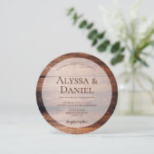 Rustikales Hochzeitdunkelholz, einzigartig Einladung (Stehend Vorderseite)