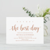 Rustikales Hochzeitessen, Probe-Abendessen, modern Einladung (Stehend Vorderseite)