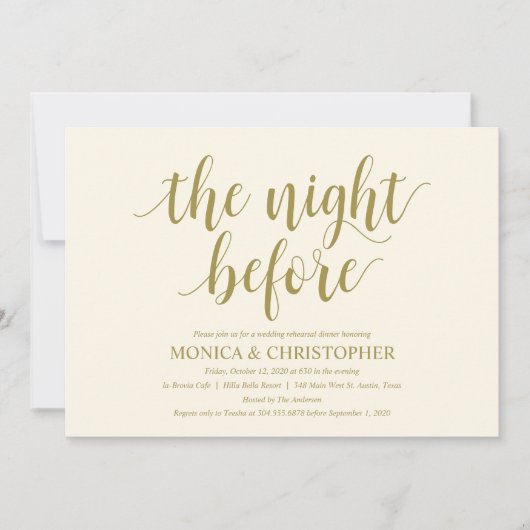 Rustikales Hochzeitessen Probe Einladung (Vorderseite)