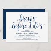 Rustikales Hochzeitessen, Probe Navy Blue Einladung (Vorne/Hinten)