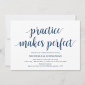 Rustikales Hochzeitessen, Probe Navy Blue Einladung (Vorderseite)